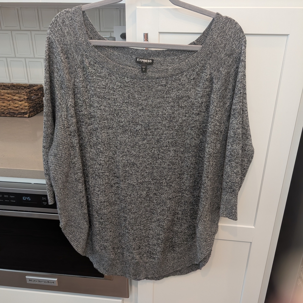 Express Women's Charcoal Knit Sweater